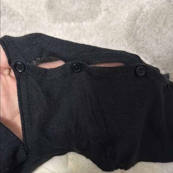 BCBGMaxAzria Black and Cream Fitted Polo T-Shirt - Picture 3 of 3